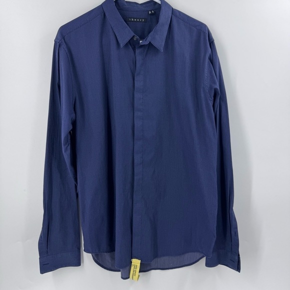 Theory Longsleeve Button Down Shirt Navy /White Size XL-16 - Picture 3 of 6